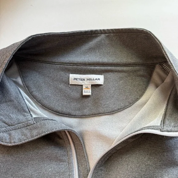 Peter Millar Gray Quarter Zip Sweatshirt XL